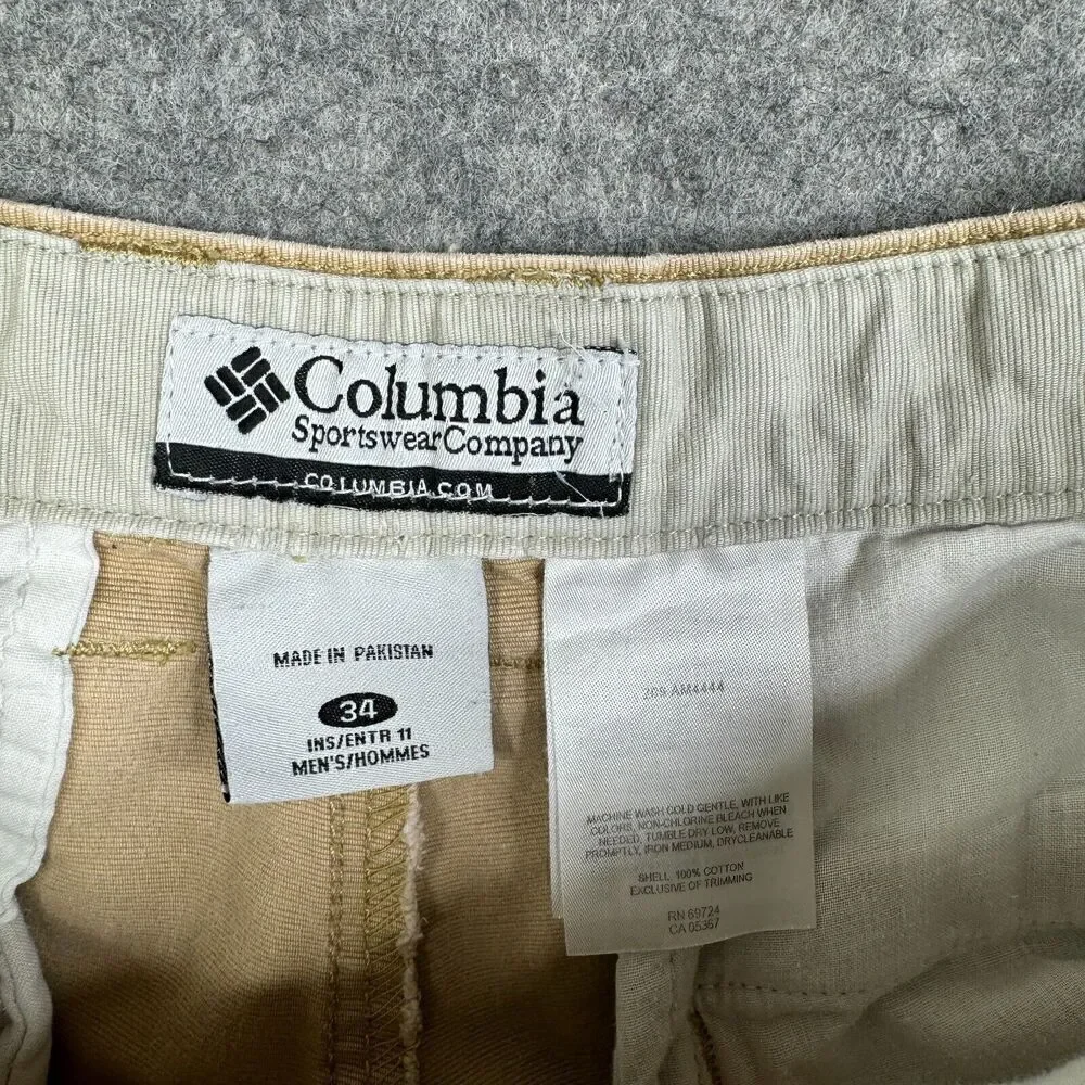 Columbia Shorts Rugged Outdoor Chino Denim Mens 34 Utility Work